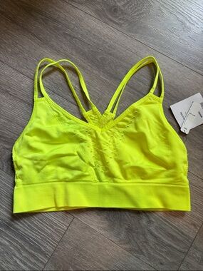 Neon Yellow Seamless Strappy minimum support size large Victoria's Secret sport